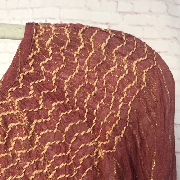 Rose and gold sheer top by Love Sam (Anthro) - Picture 5 of 7